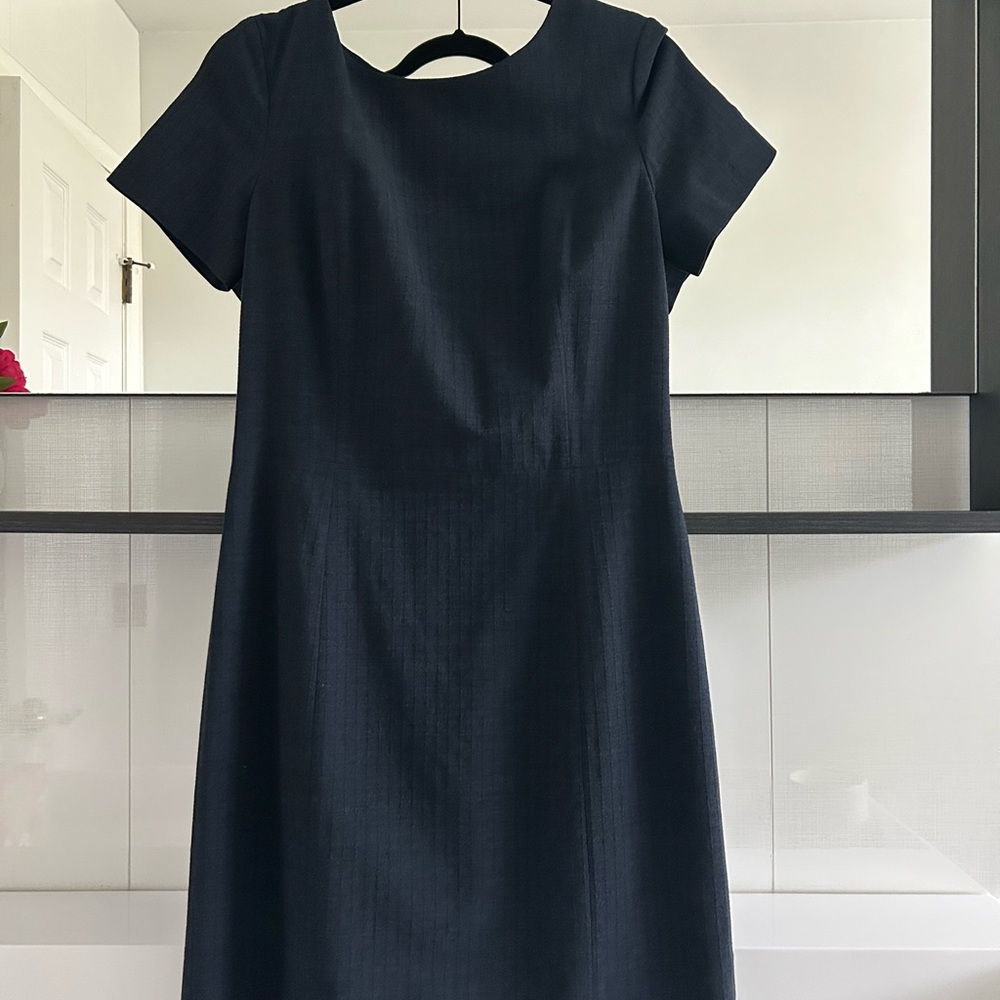 Theory Navy Paterened Midi Dress